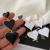 Enamel chunky heart earrings