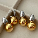 Bicolor ball drop earrings
