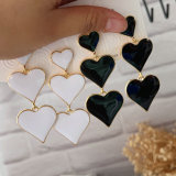 Enamel chunky heart earrings