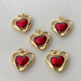 Red enamel heart charm