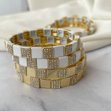 Metal fashion enamel elastic bracelet