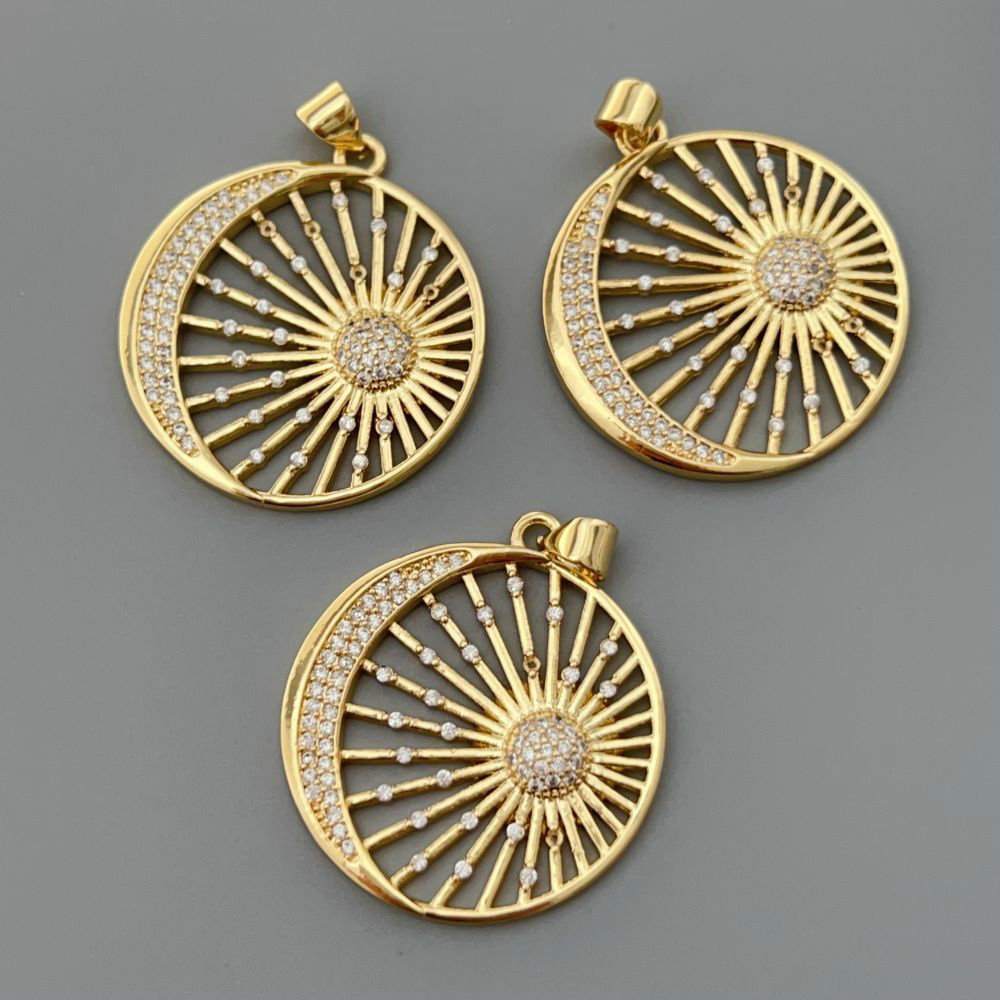 Pave star moon charm