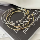 Simple zircon square bangle
