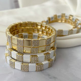 Metal fashion enamel elastic bracelet
