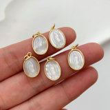 Mop shell oval charm
