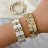 Metal fashion enamel elastic bracelet