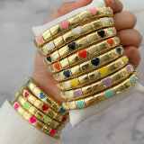 Enamel heart bracelet