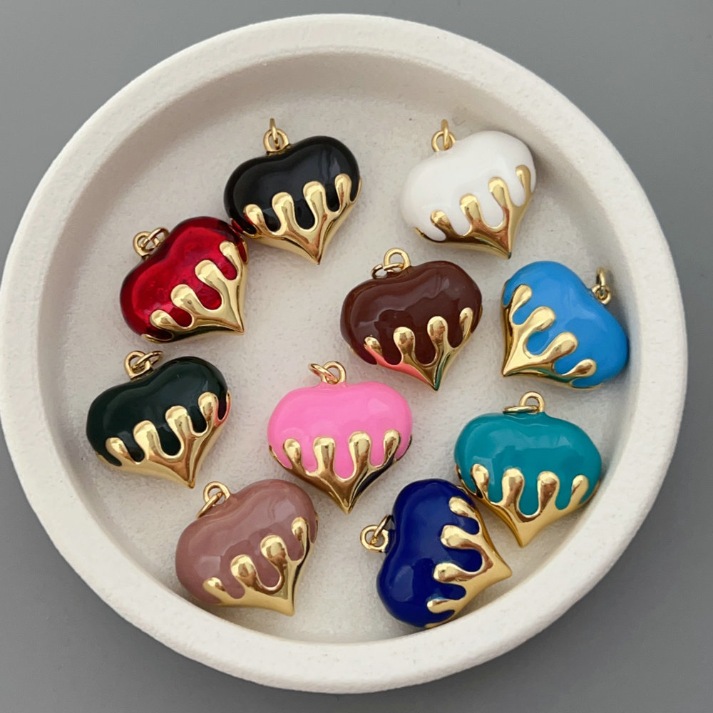 Enamel heart charm