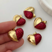 Red enamel heart charm