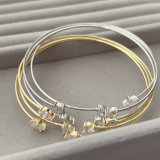 Simple zircon star bangle