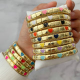 Enamel heart bracelet