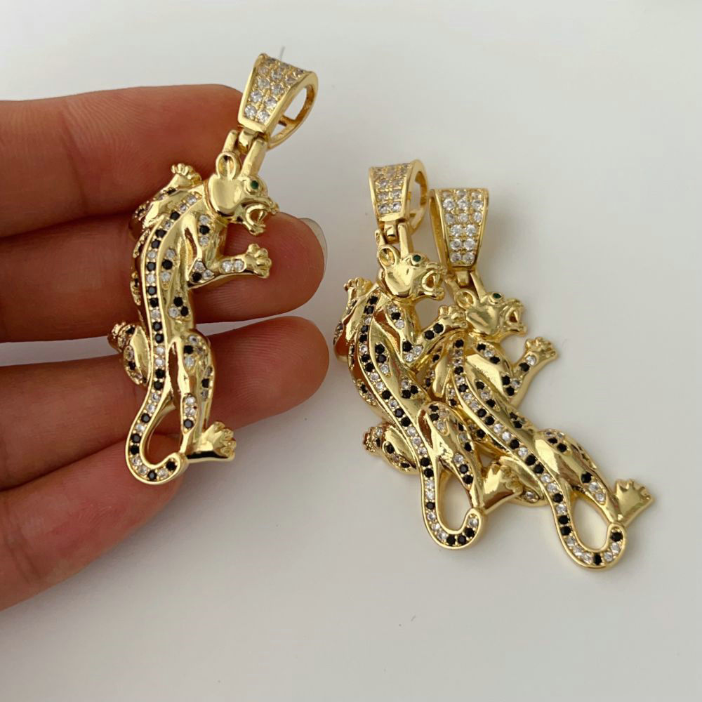 Pave lion pendant