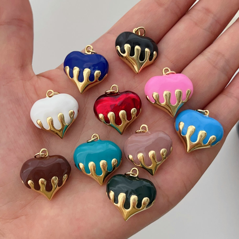 Enamel heart charm