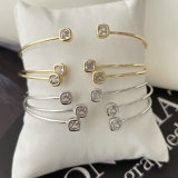 Simple zircon square bangle
