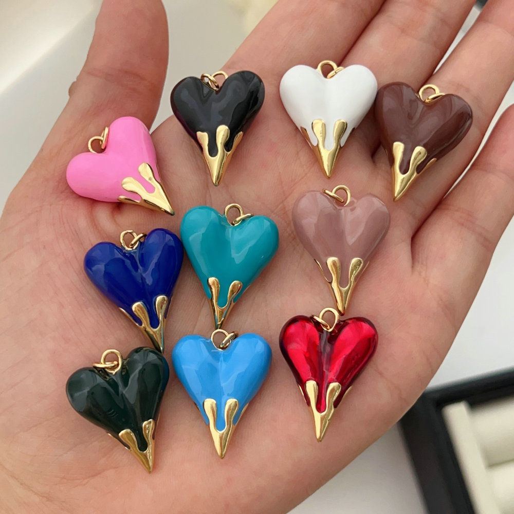 Enamel heart pendant