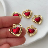 Red enamel heart charm