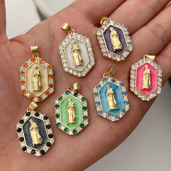 Enamel vigin maria charm