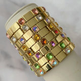 Fashion square charm elastic bracelet