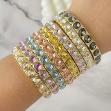 Colorful fashion square charm elastic bracelet