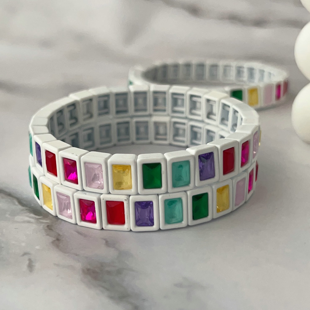 Colorful zircon stone bracelet