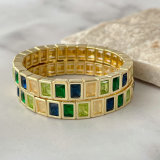 Colorful fashion square charm elastic bracelet