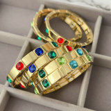 Fashion square charm elastic bracelet