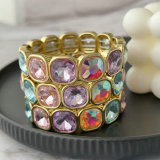 Chunky sqaure charm elastic bracelet