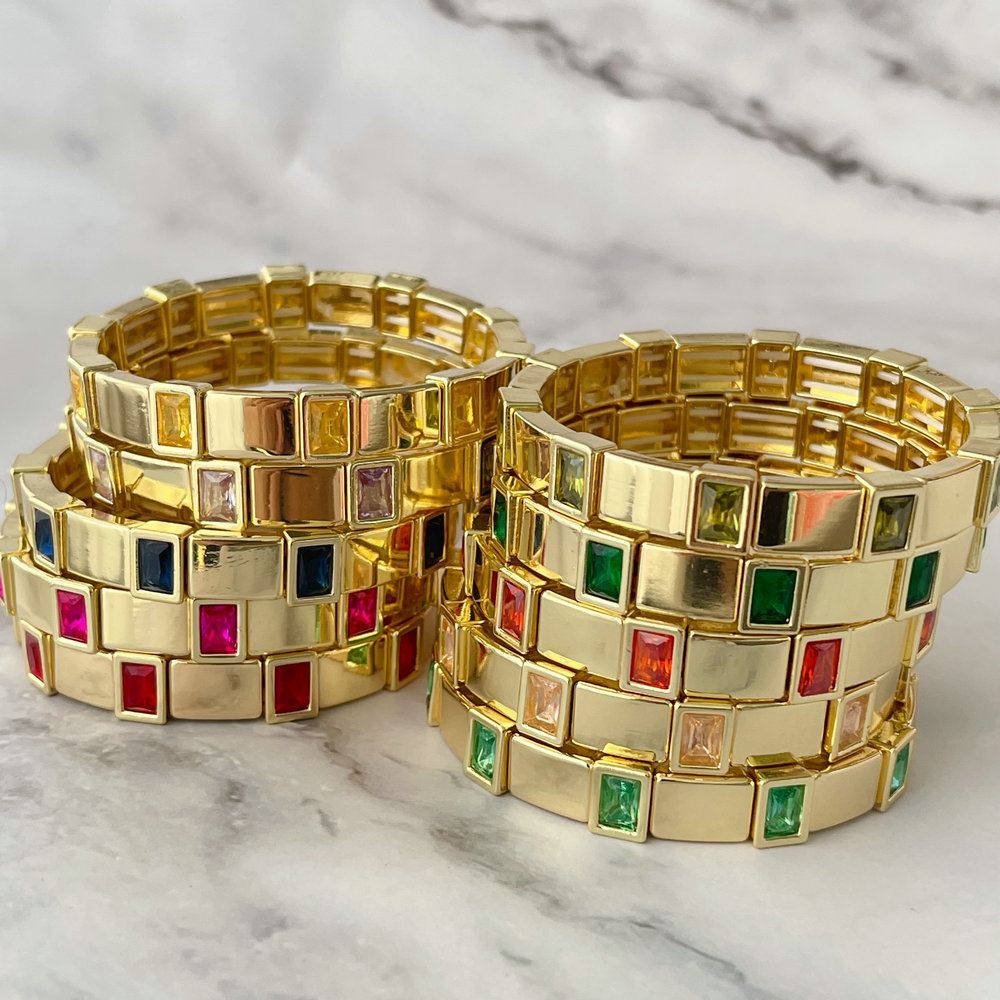 Fashion metal square charm bracelet