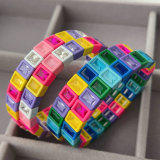 Fashion square charm elastic bracelet