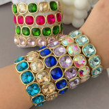 Chunky sqaure charm elastic bracelet