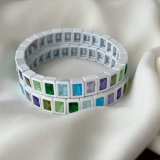 ashion square charm elastic bracelet
