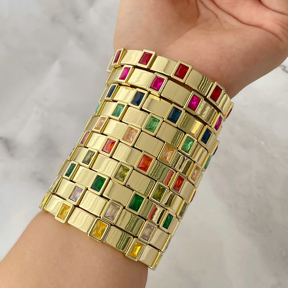 Fashion metal square charm bracelet