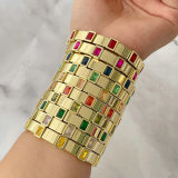 Fashion metal square charm bracelet