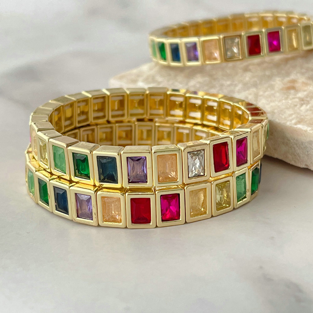 Colorful zircon stone bracelet