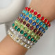 Colorful fashion square charm elastic bracelet