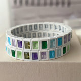 ashion square charm elastic bracelet