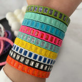 Fashion square charm elastic bracelet