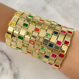 Fashion metal square charm bracelet