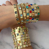 Fashion square charm elastic bracelet