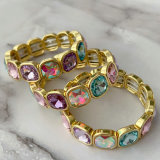 Chunky sqaure charm elastic bracelet