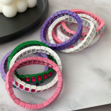 Fashion square charm elastic bracelet