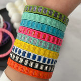 Fashion square charm elastic bracelet
