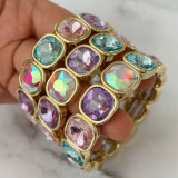 Chunky sqaure charm elastic bracelet