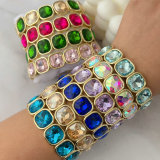 Chunky sqaure charm elastic bracelet