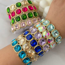 Chunky sqaure charm elastic bracelet