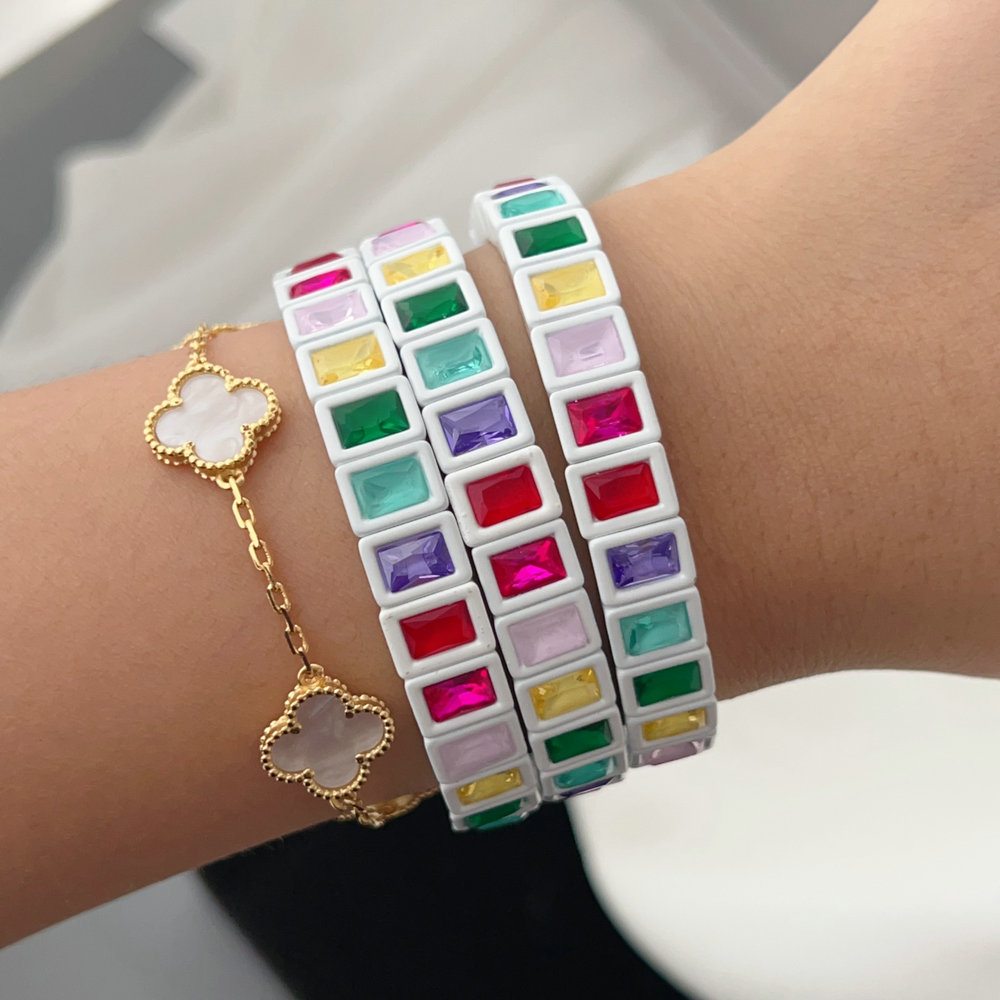 Colorful zircon stone bracelet