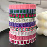 Fashion square charm elastic bracelet