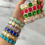 Chunky sqaure charm elastic bracelet