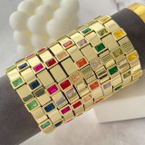 Fashion metal square charm bracelet