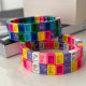 Fashion square charm elastic bracelet